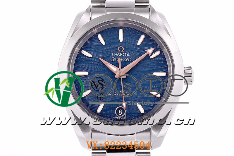 VS廠歐米茄海馬150女士腕表海浪藍盤金針產(chǎn)品展示